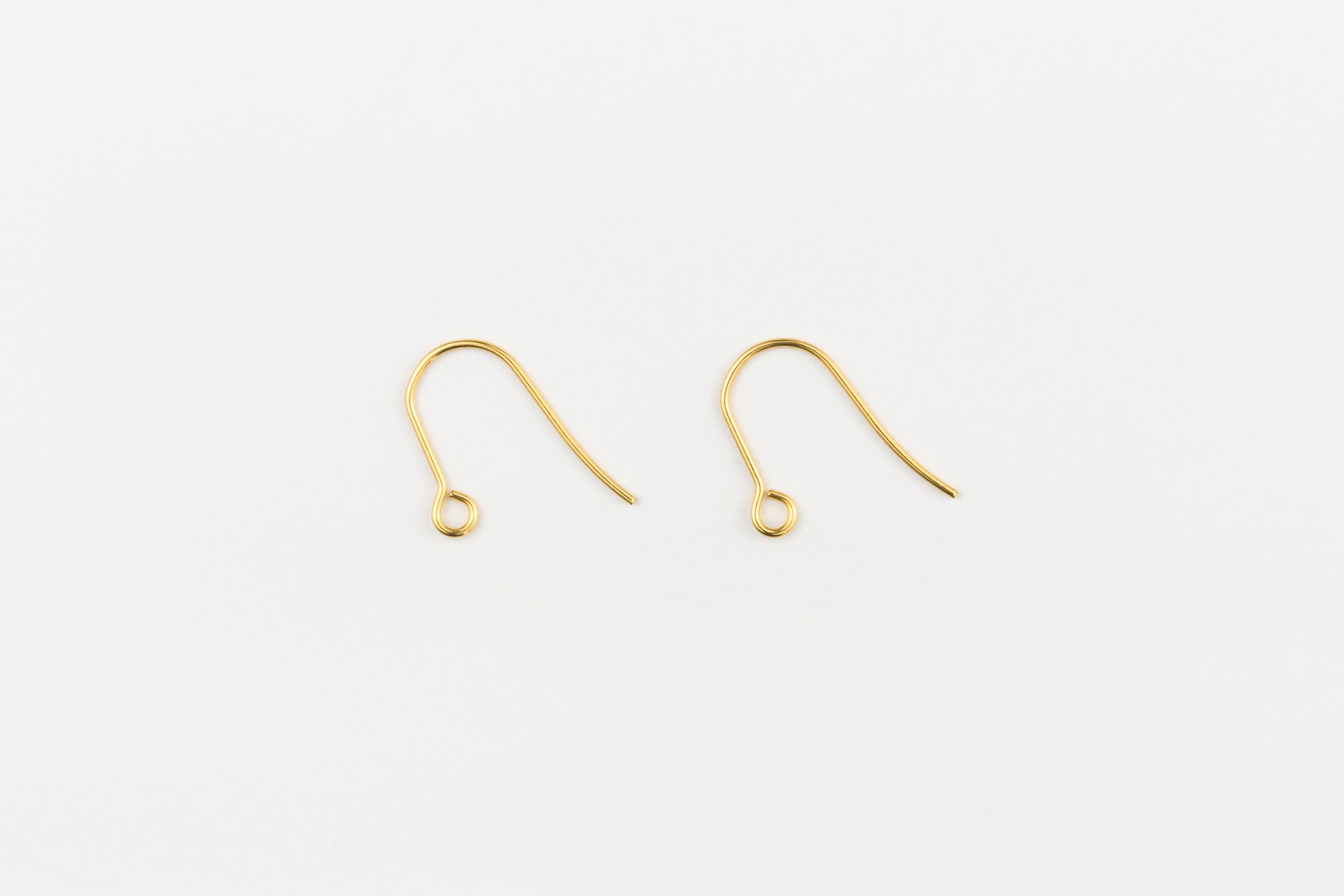 Classic Earring Hooks – Bright Gold – Little White Wave