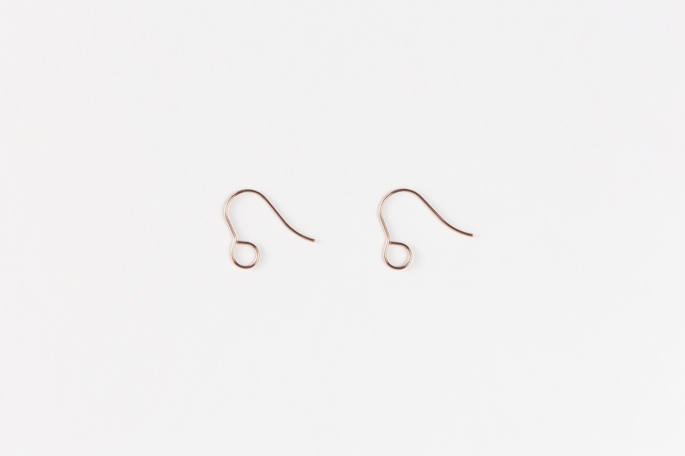 Simple Earring Hooks – Rose Gold – Little White Wave