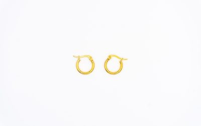 Stainless Steel Earring Hoops – Gold – 15mm