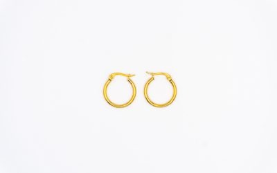 Stainless Steel Earring Hoops – Gold – 20mm