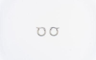 Stainless Steel Earring Hoops – Silver – 15mm